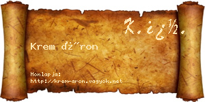 Krem Áron névjegykártya